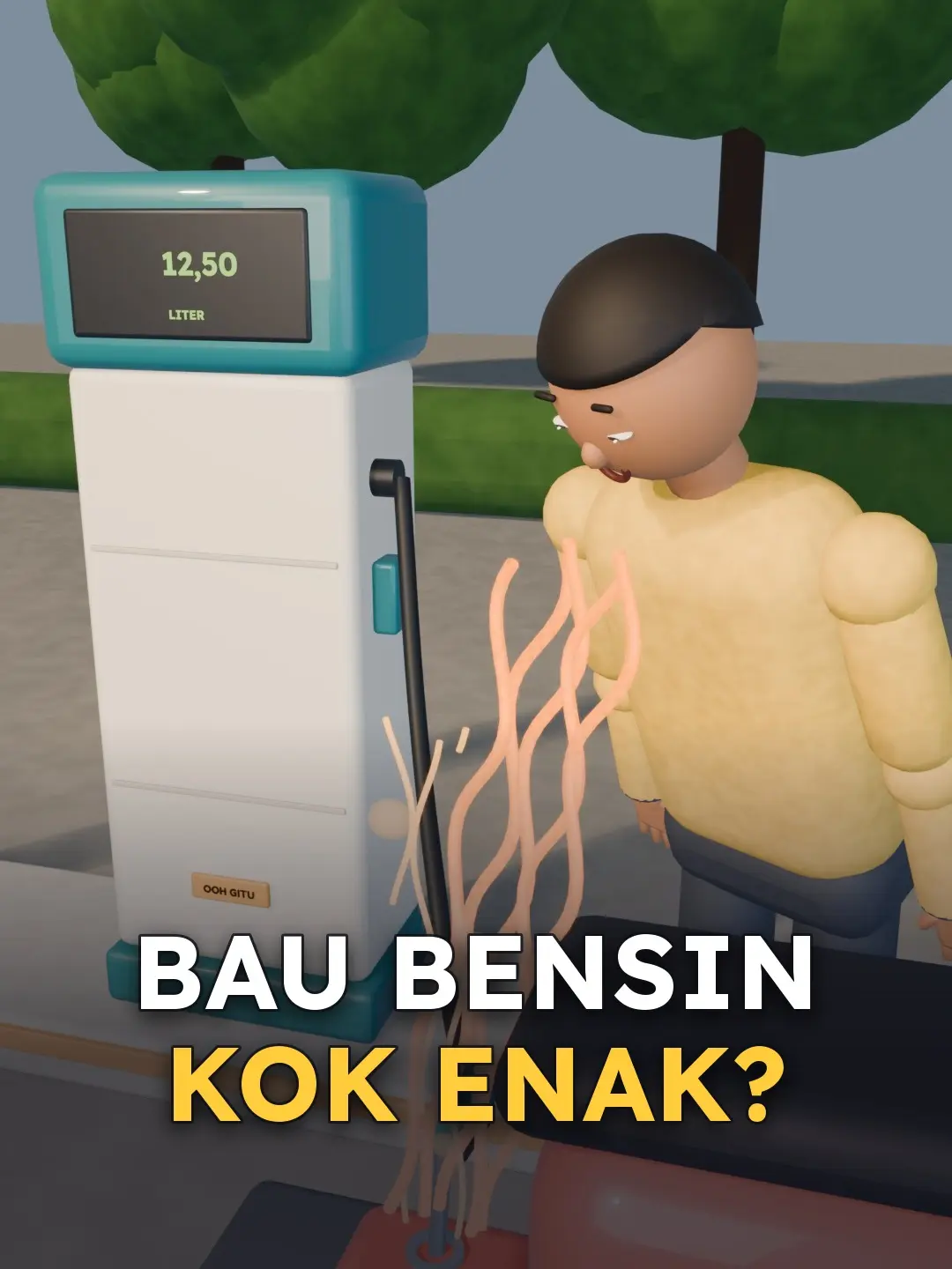 Adegan 3D dari video: Bau bensin kok enak?